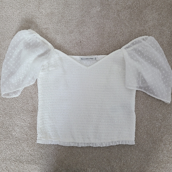 Abercrombie & Fitch white cropped top Size small - Picture 1 of 7